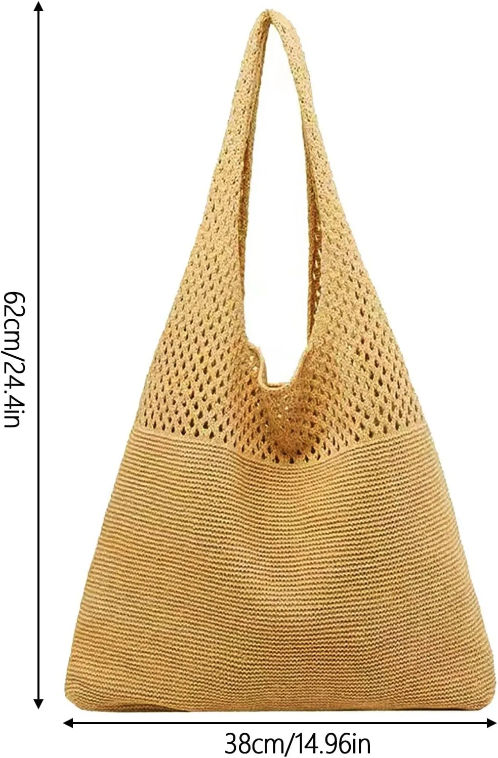 Women's Fashion Shoulder Bags Cute Hobo Tote Handbags Mini Clutch Purses with Zipper Closure Fashion Beach Bag(Beige)