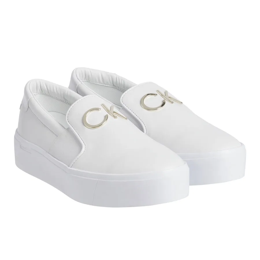 Womens Flatform Slip On - White