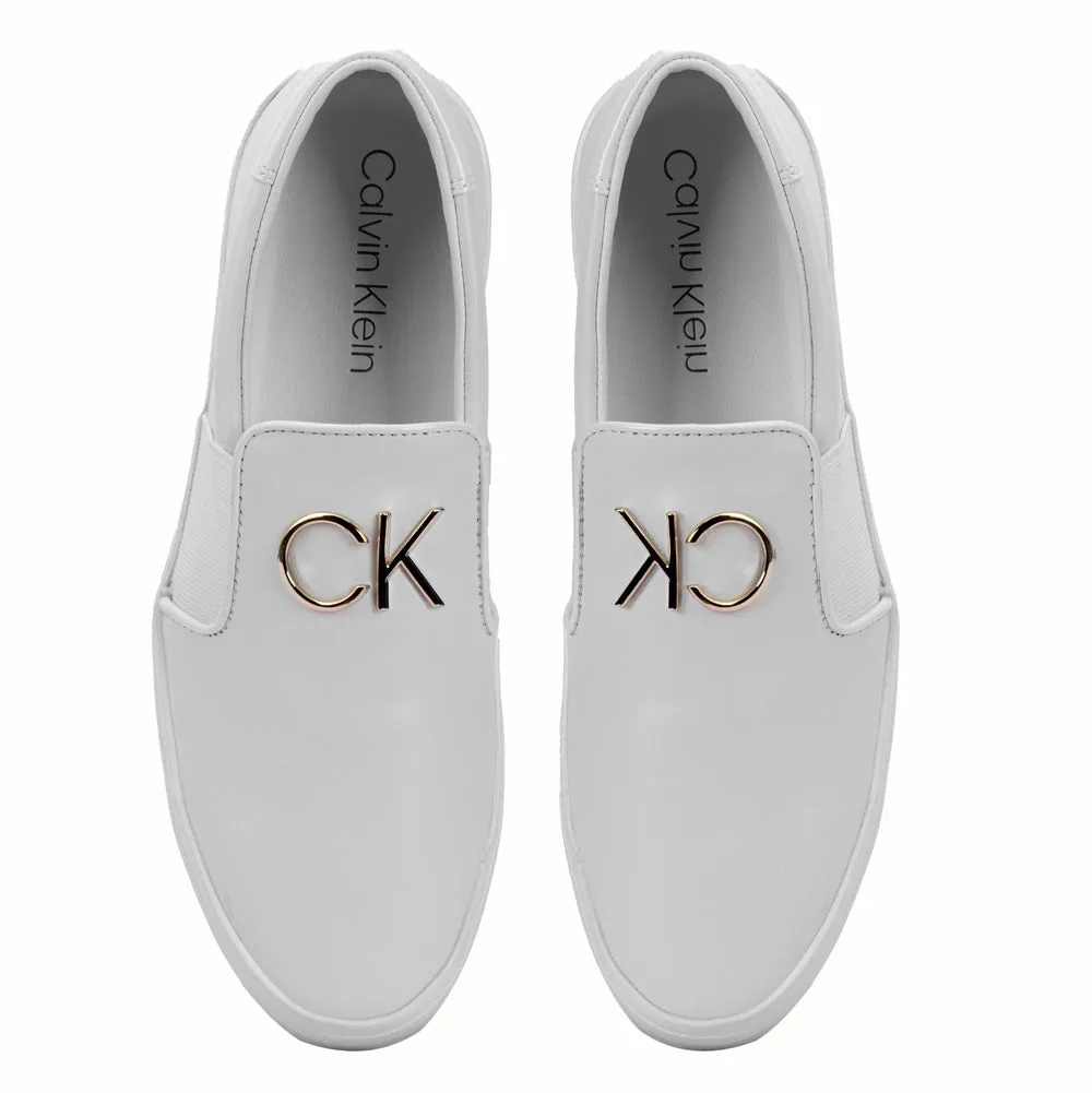 Womens Flatform Slip On - White