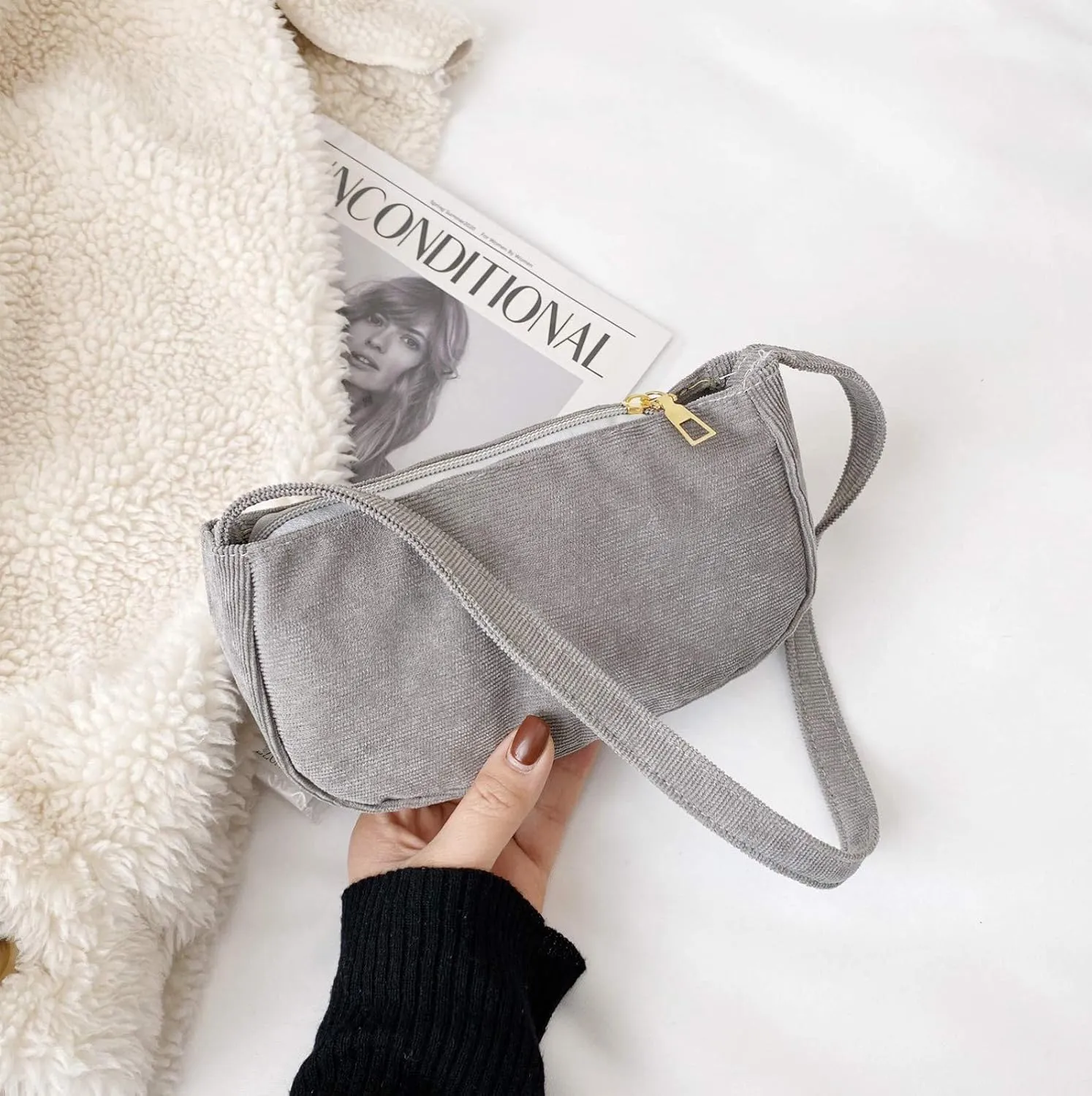 Women's Multi-Pocket Shoulder Bags Beach Tote Shoulder Bags for Summer Vacation Beach Bag Water Proof Sandproof(Grey)