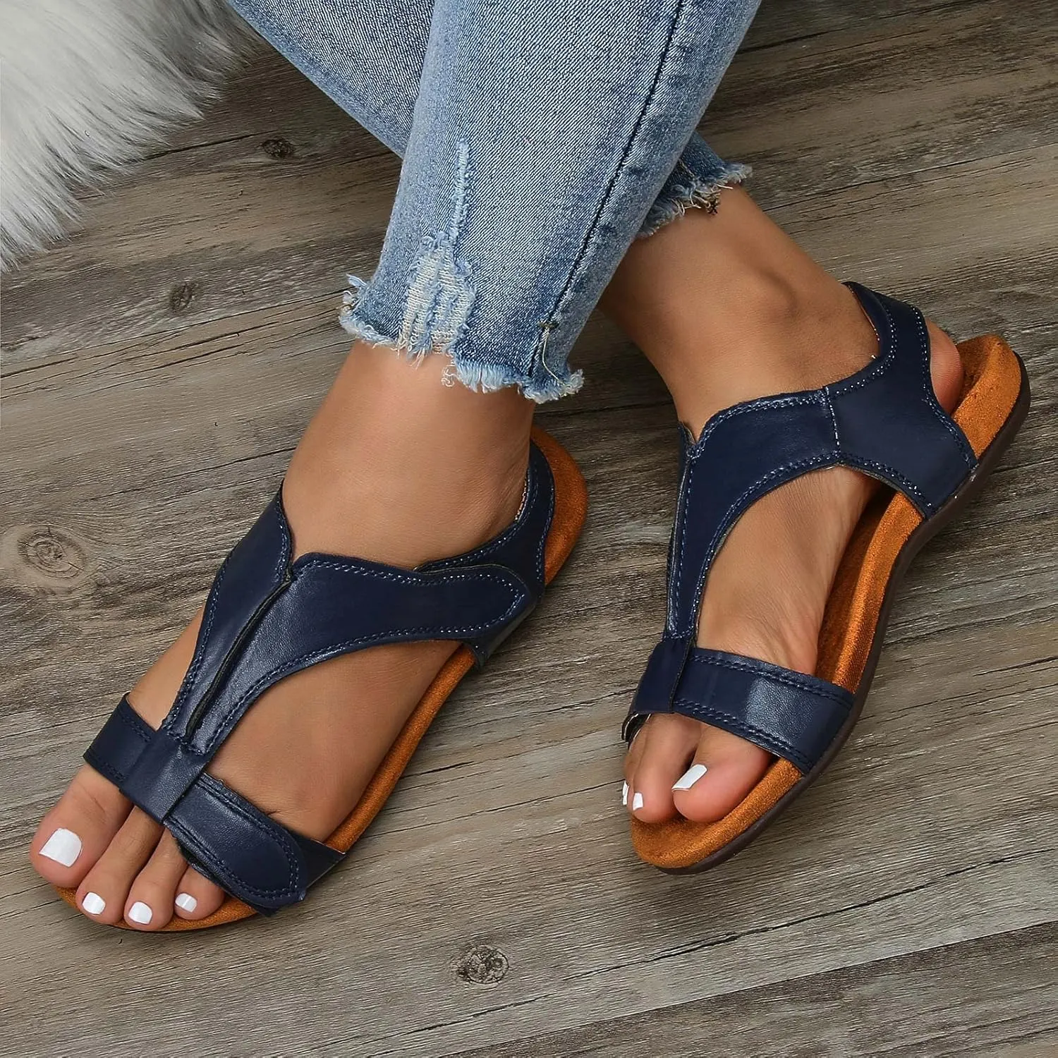 Women's Orthopedic Arch Support Sandals Summer Comfortable Walking Flat Beach Sandals Casual Dressy Mens Beach Flip Flops Size 9