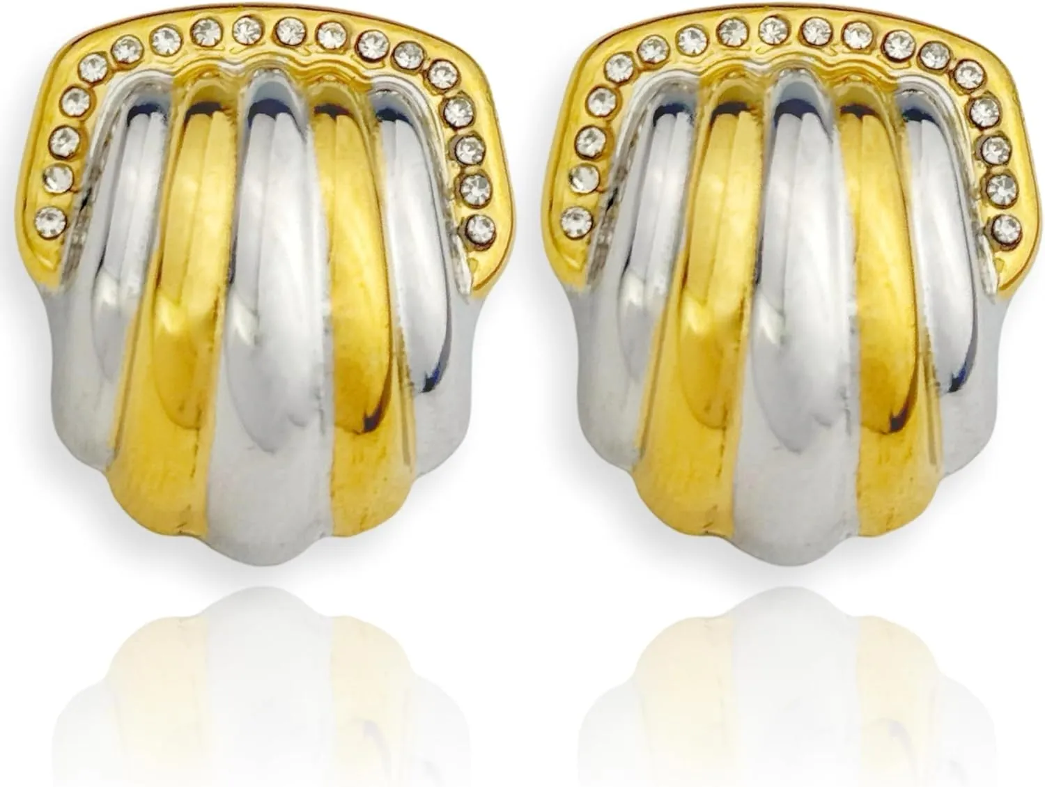 Women's Pearl Teardrop, Chunky Gold Earrings for Women, Gold Plated Earrings Trendy Accessories as Gift for Her or Gift for Mom Jewelry
