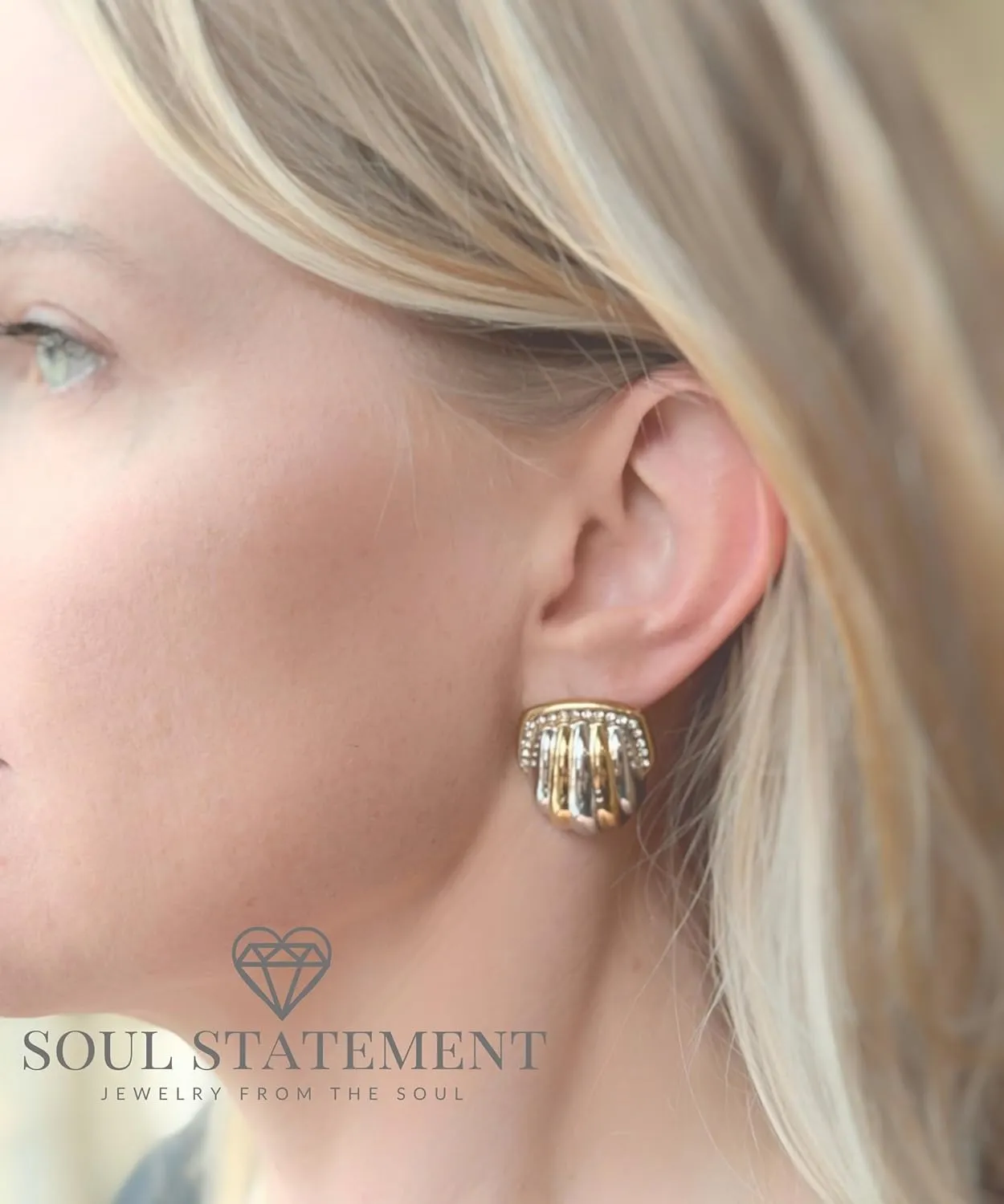 Women's Pearl Teardrop, Chunky Gold Earrings for Women, Gold Plated Earrings Trendy Accessories as Gift for Her or Gift for Mom Jewelry