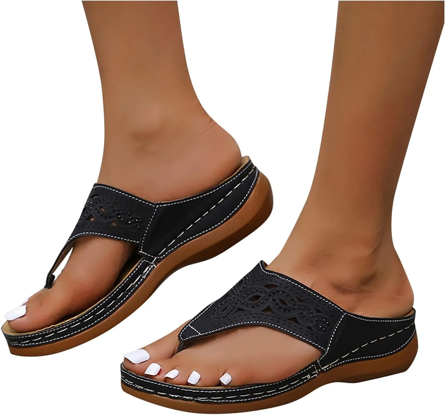 Women's Sandals, Women's Sandals Arch Support Clip Toe Orthopedic Casual Walking Orthotic Flip Flops