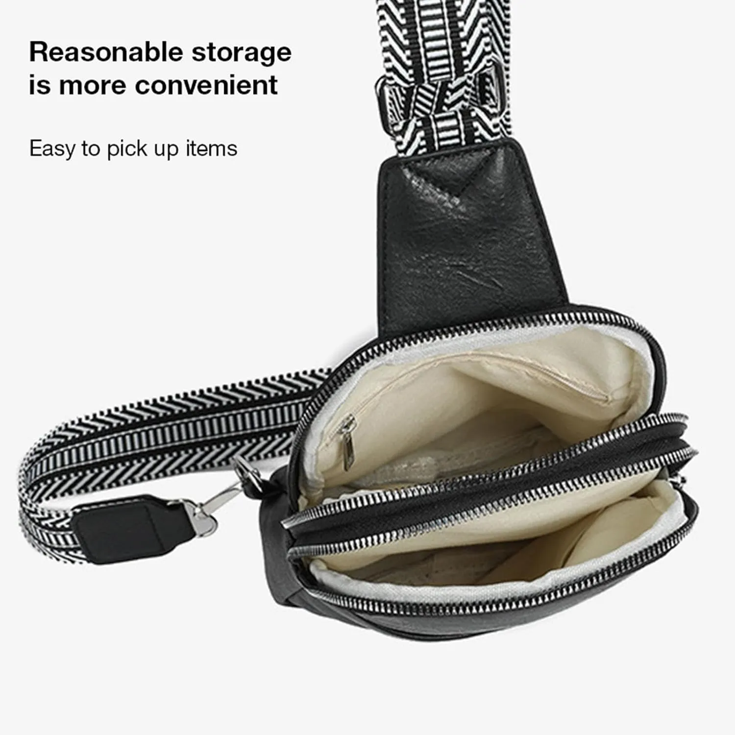 Womens Shoulder Handbag Sling Bag For Women Vegan Leather Fanny Pack Crossbody Bags Chest Bag For Women