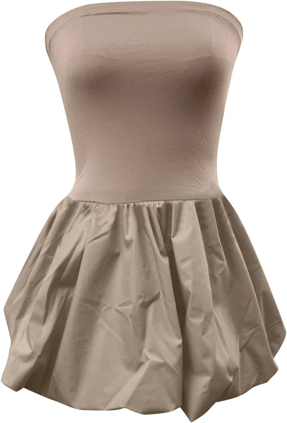 Women's Strapless Mini Party Dress 2025 Summer Casual Tube Top Ruffle A Line Short Patchwork Sundresses Clubwear