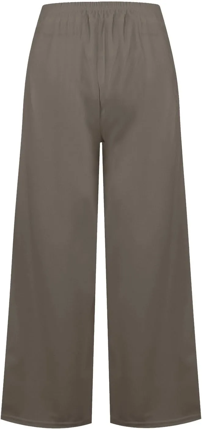 Womens Wide Leg Pants High Waisted Slacks Teacher Dress Pants Business Casual Office Work Pants Trousers with Pocket