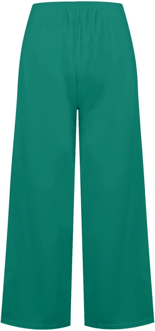 Womens Wide Leg Pants High Waisted Slacks Teacher Dress Pants Business Casual Office Work Pants Trousers with Pocket