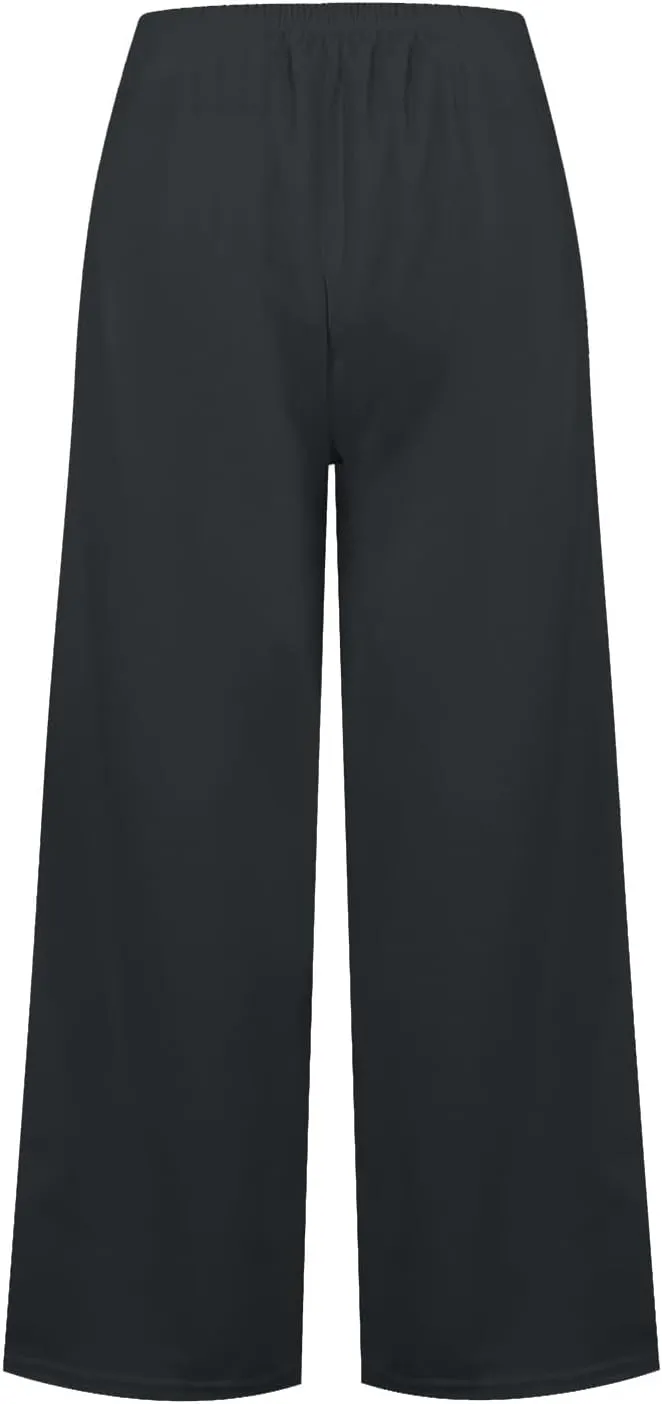 Womens Wide Leg Pants High Waisted Slacks Teacher Dress Pants Business Casual Office Work Pants Trousers with Pocket