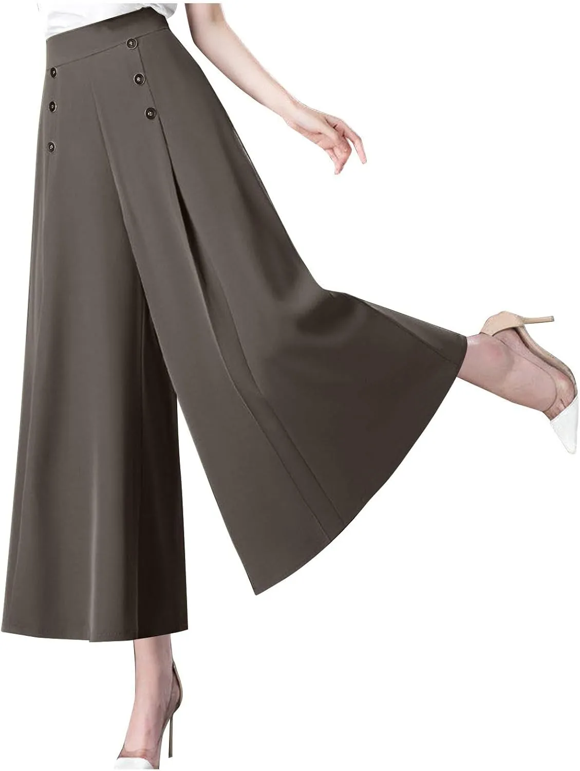 Womens Wide Leg Pants High Waisted Slacks Teacher Dress Pants Business Casual Office Work Pants Trousers with Pocket