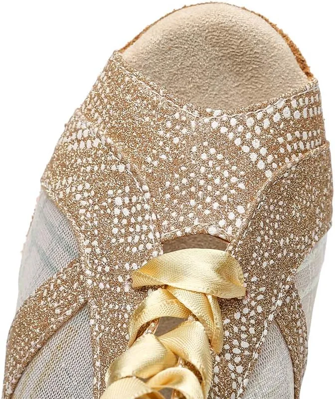 YKXLM Peep Toe Dancing Boots Women Latin Ballroom Ankle Dance Shoes Professional Latin Dance Heels with Zipper and Drawstring,Model YCL437