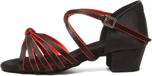 YKXLM Toddler Girls Latin Dance Shoes Kids Low Heels Tango Salsa Ballroom Practice Dance Shoes for Girls