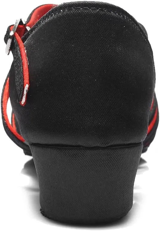 YKXLM Toddler Girls Latin Dance Shoes Kids Low Heels Tango Salsa Ballroom Practice Dance Shoes for Girls