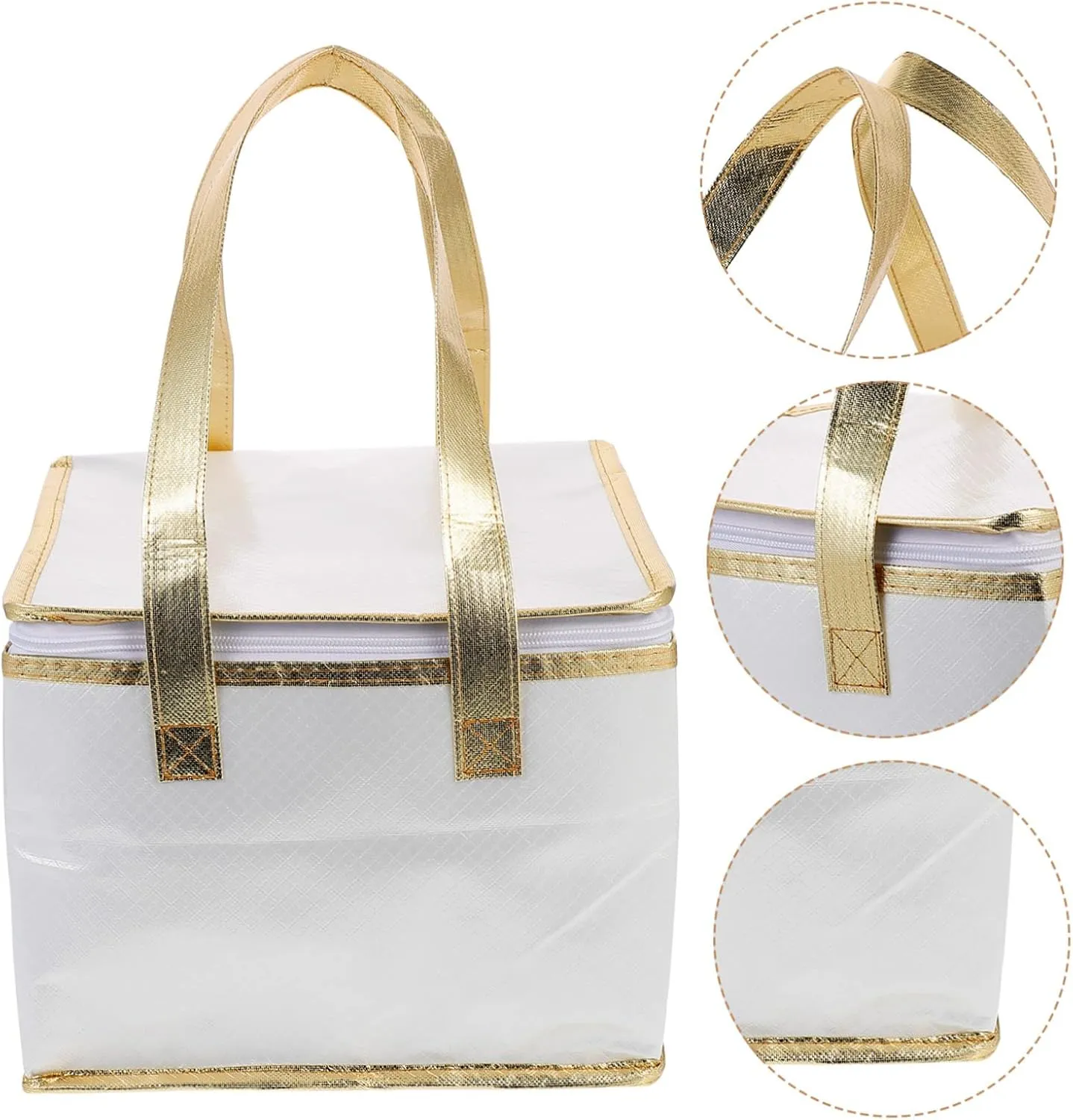 Zerodeko 1pc Insulated Food Storage Portable Cake Packing Thermal Preservation for Pizza Seafood Cloth with Lining Safe Zipper Design